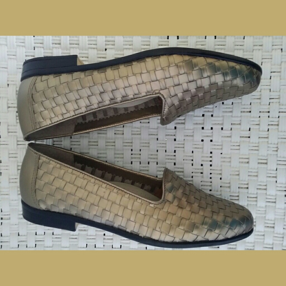 Trotters Muted Gold Woven Flats Sz 5 1/2M - Picture 3 of 8